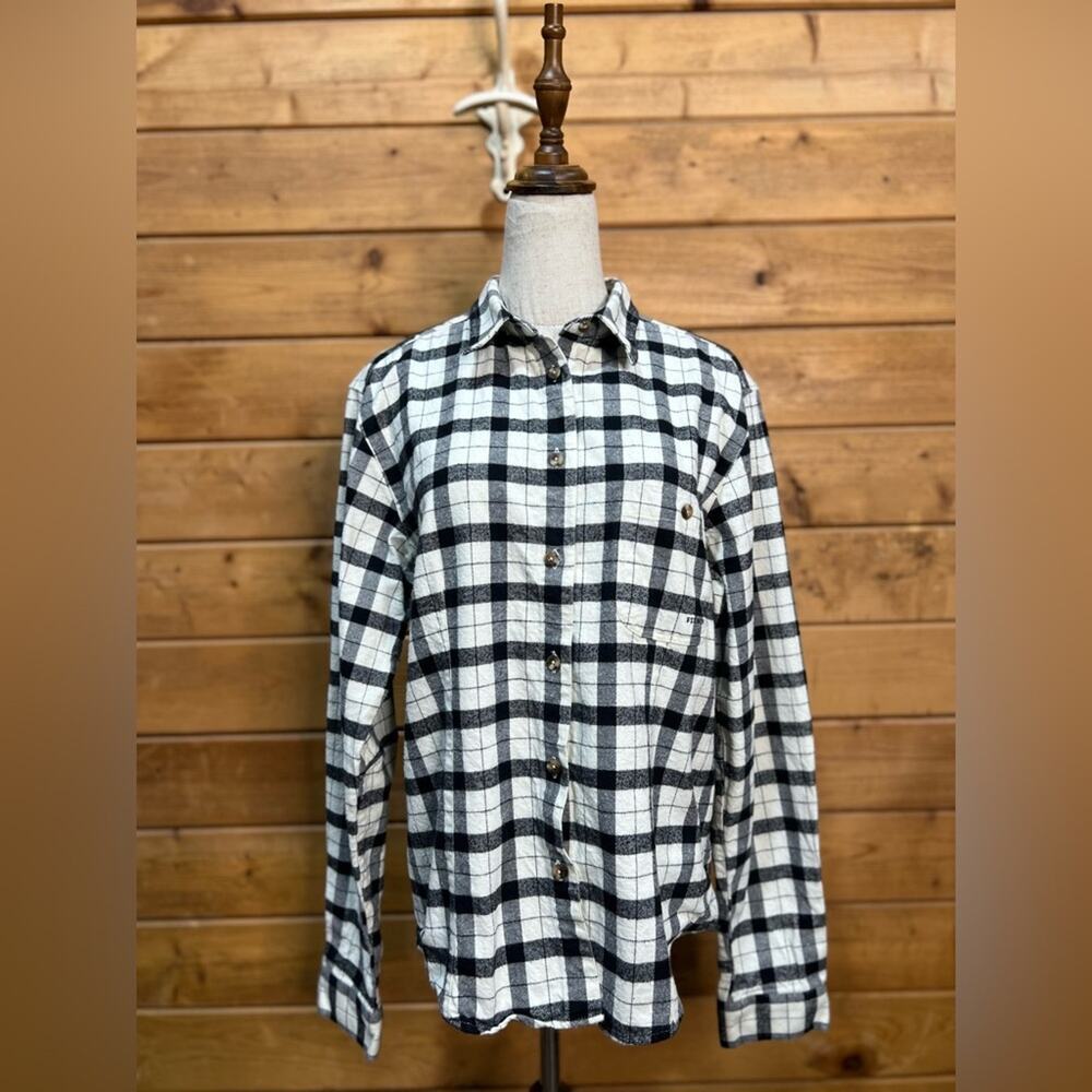 Filson Women’s Large Black & White Check Flannel Shirt – Heritage Outdoor Layer